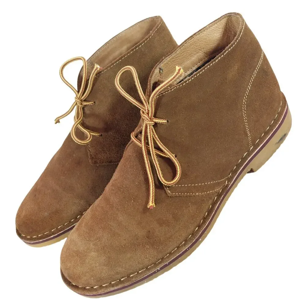 PROPET! FAWN BROWN GENUINE SUEDE LEATHER STITCHED SOLE ANKLE BOOTS! SZ 9.5W